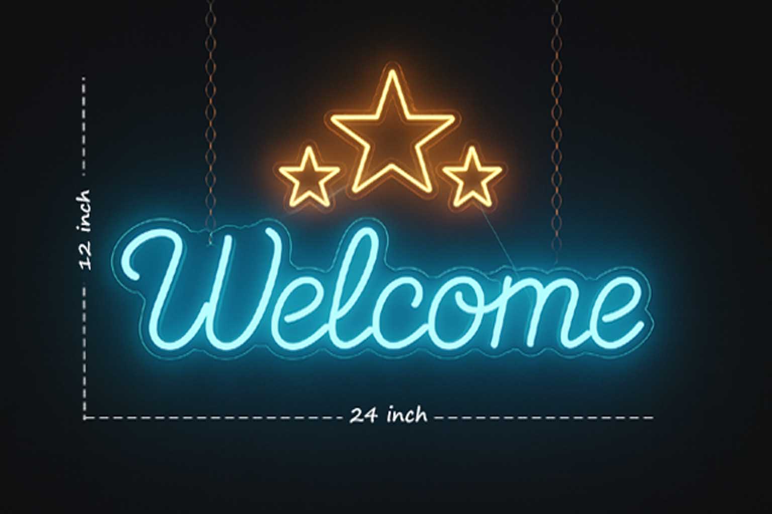 Welcome Neon Sign for decor in entrance any Place